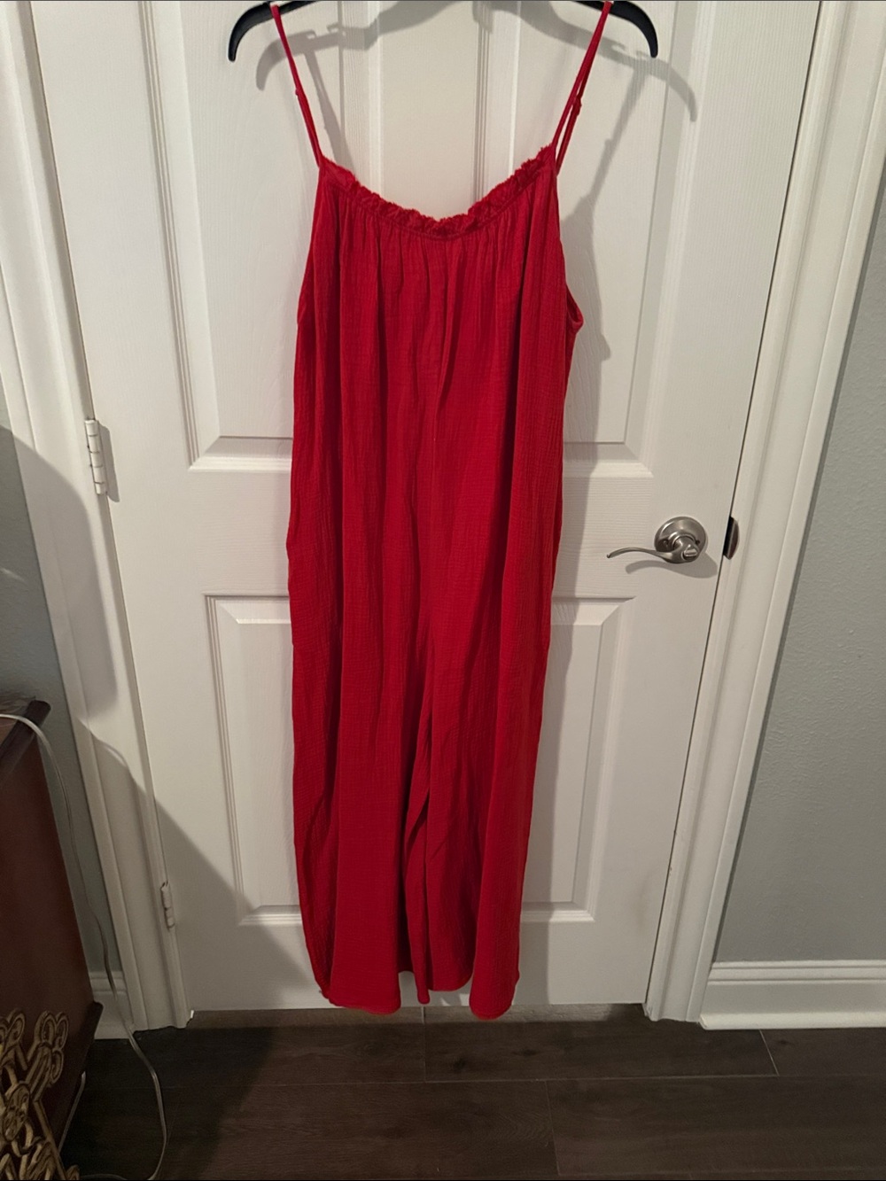 Altar'd State Red Spaghetti-Strap Summer Jumpsuit